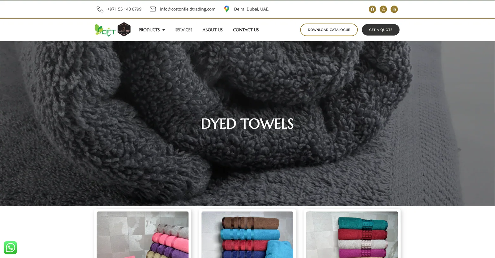 Cotton Field Trading website homepage