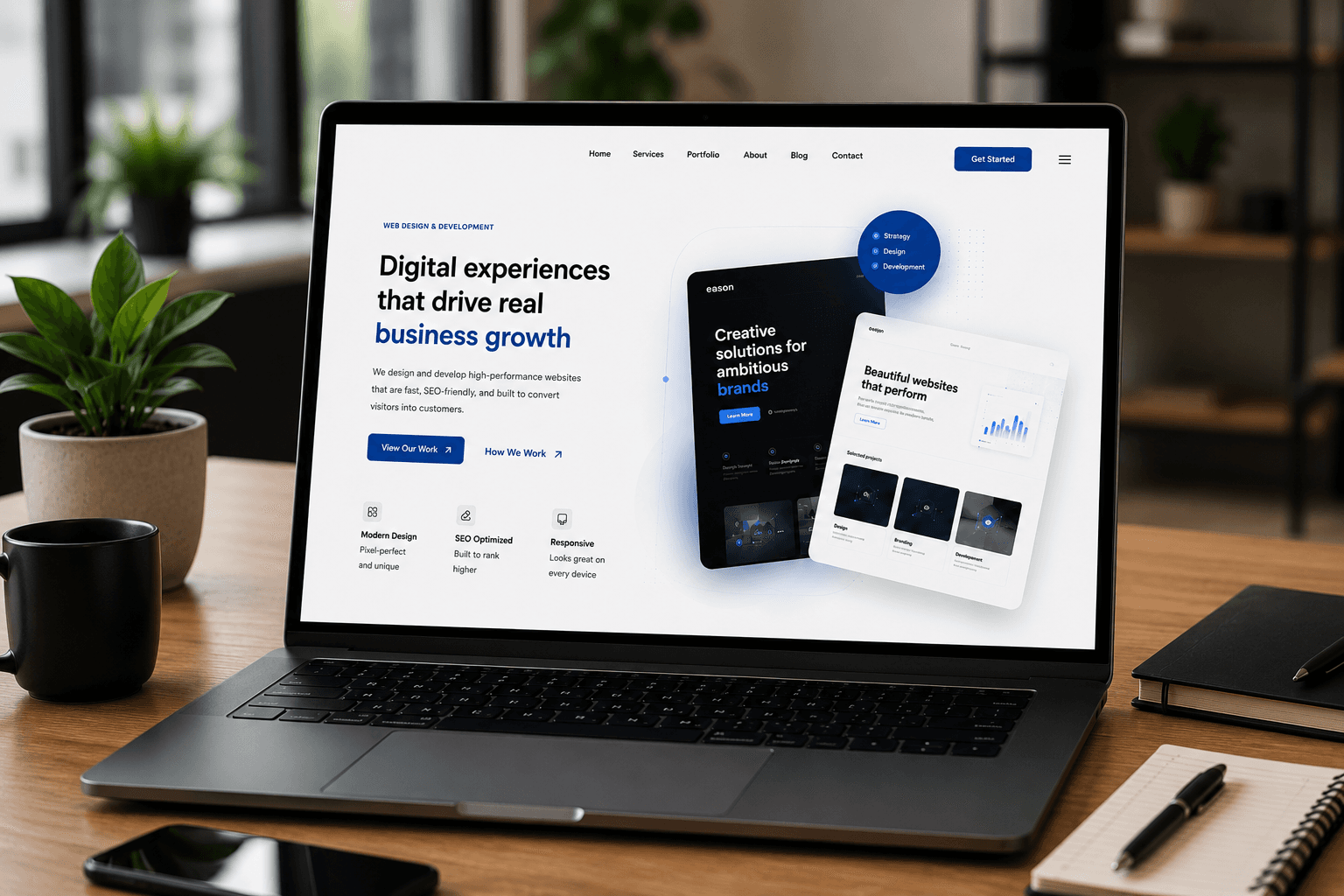 Website design and development placeholder preview
