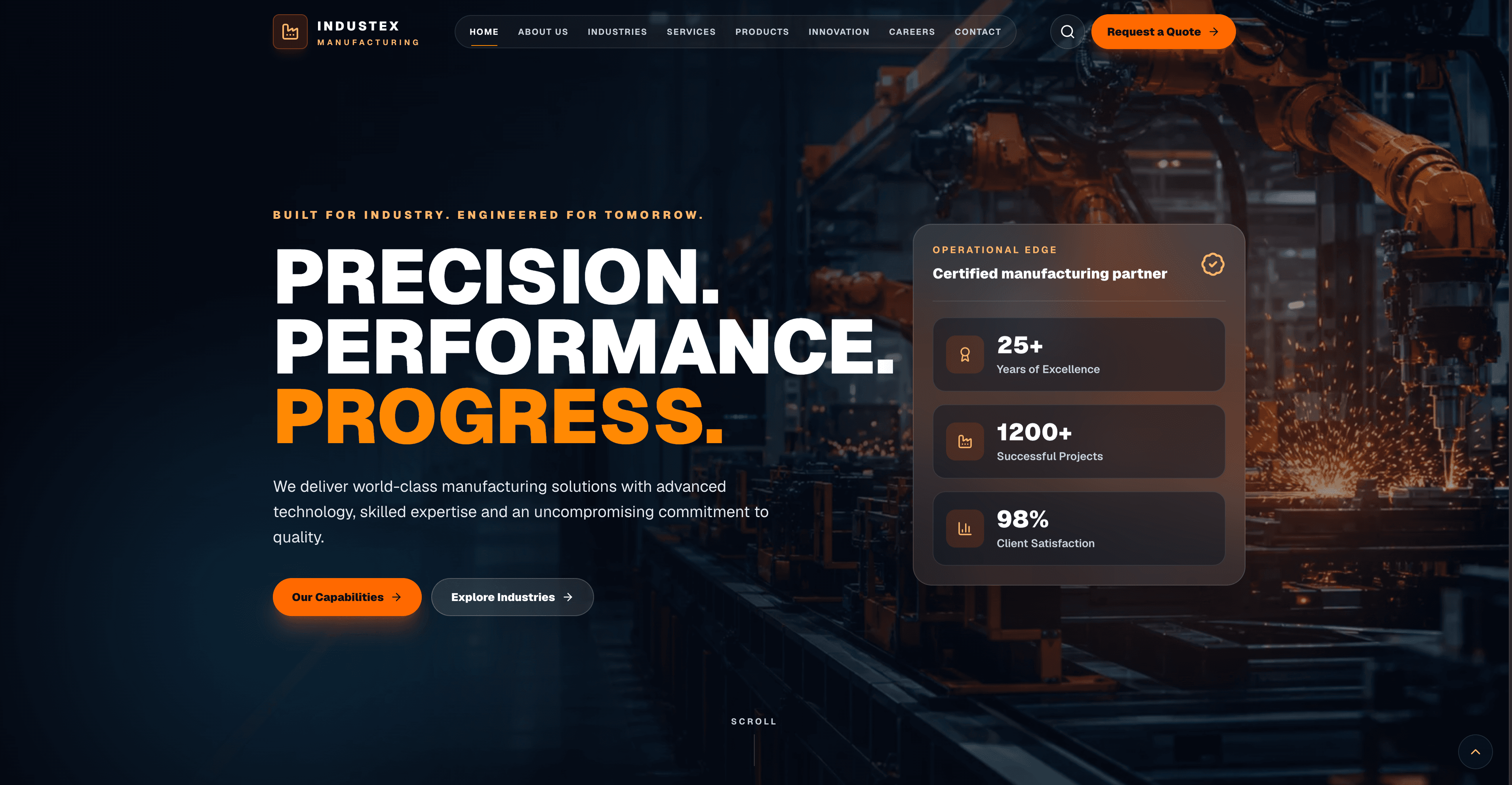 Industex Manufacturing Manufacturing Website