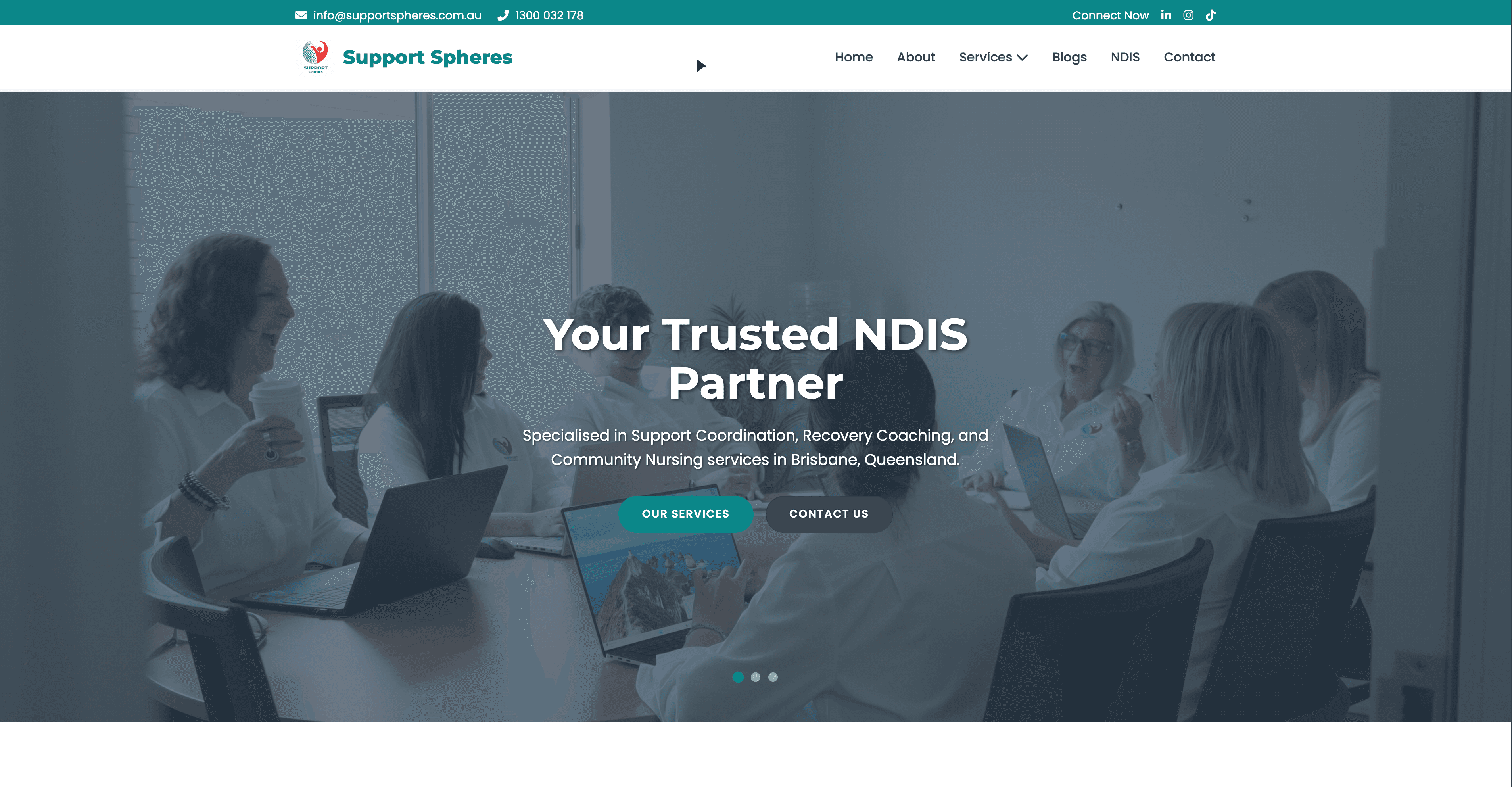 Support Spheres Custom Website Development