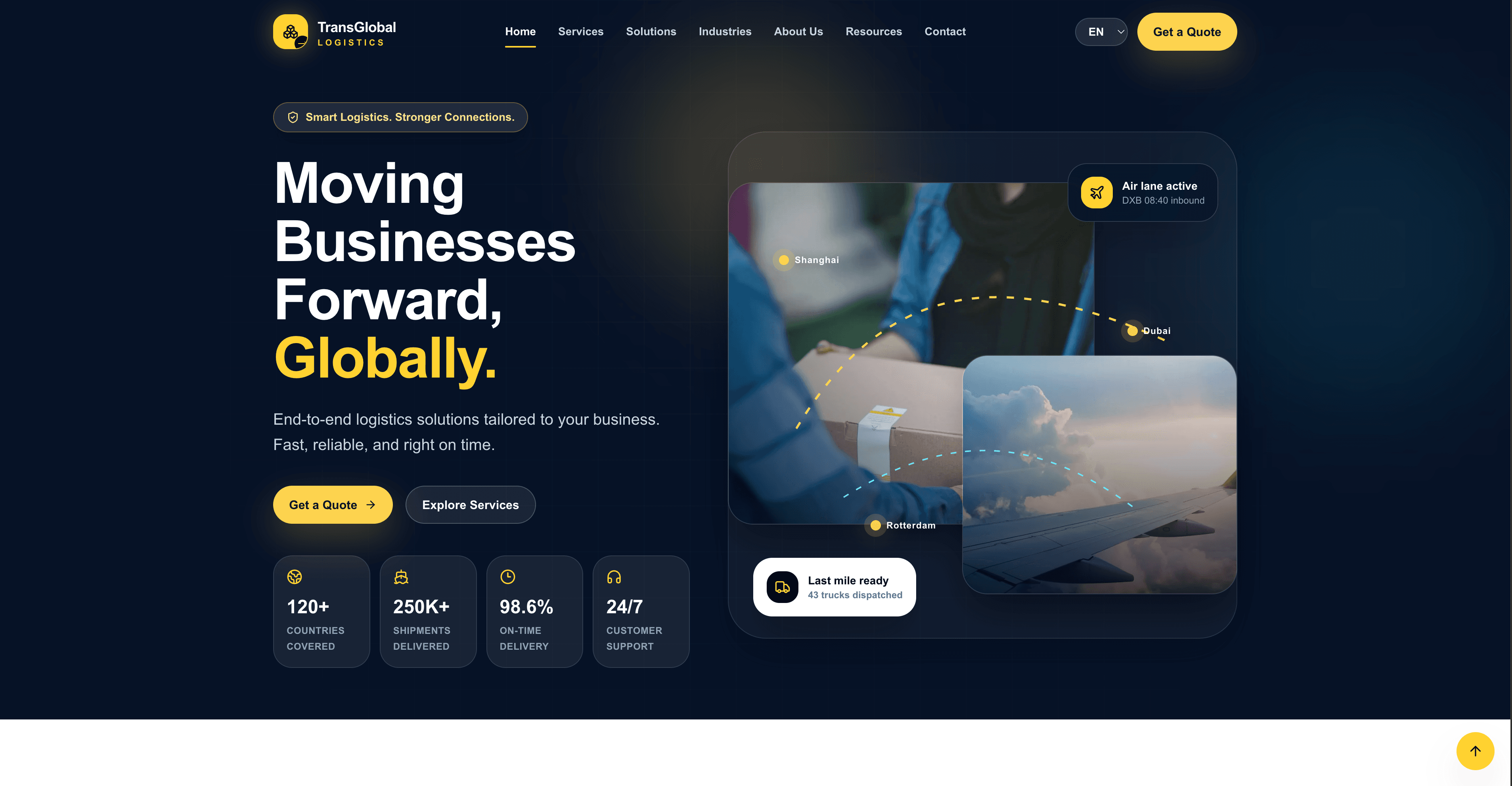 TransGlobal Logistics Logistics Website Development